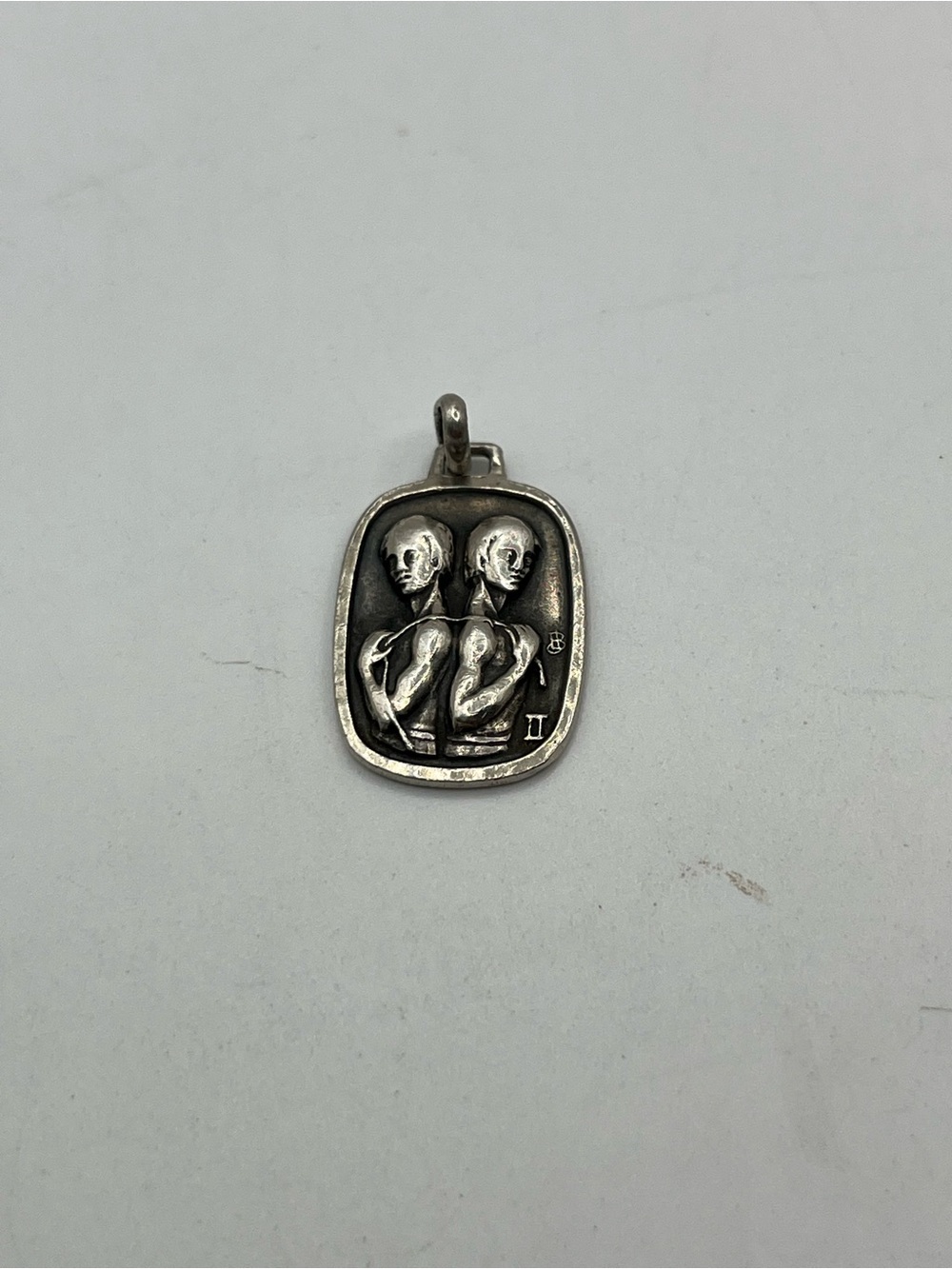 Sterling Silver Gemini Pendant Zodiac Twins